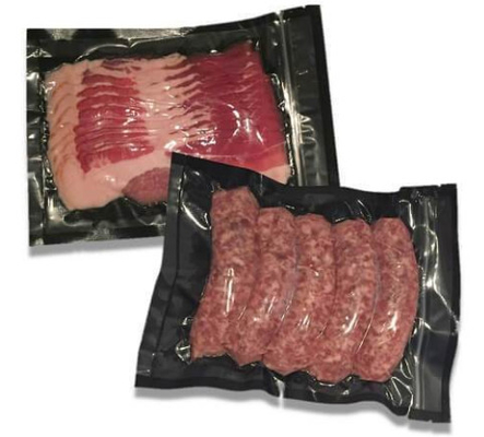 엠보싱 파란불 / 검은 진공 씰 가방 Bpa 무료 고기류 남새 저장