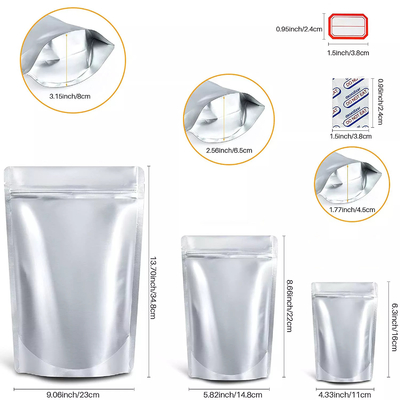 주문 Resealable 지플락은 산소 흡수 장치를 가진 Mylar 부대를 위로 서 있습니다